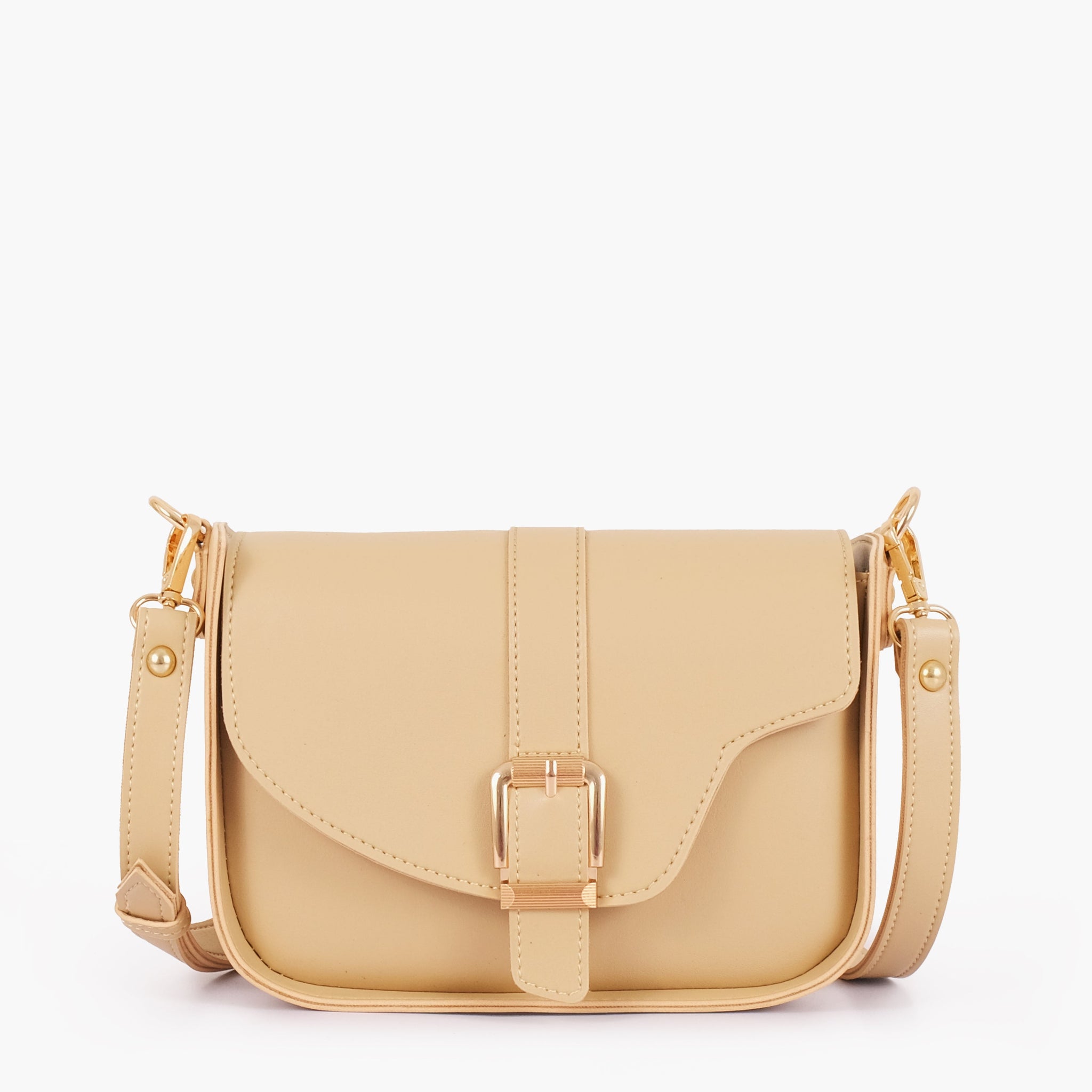Off-white saddle buckle bag